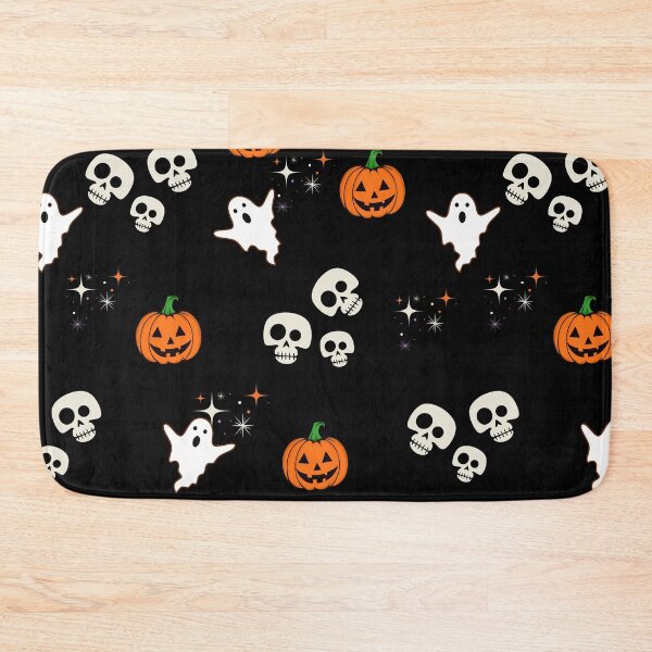 Item preview, Cute Halloween Skeleton Ghost & Pumpkin Seamless Pattern designed and sold by NUSUSDREAM.
