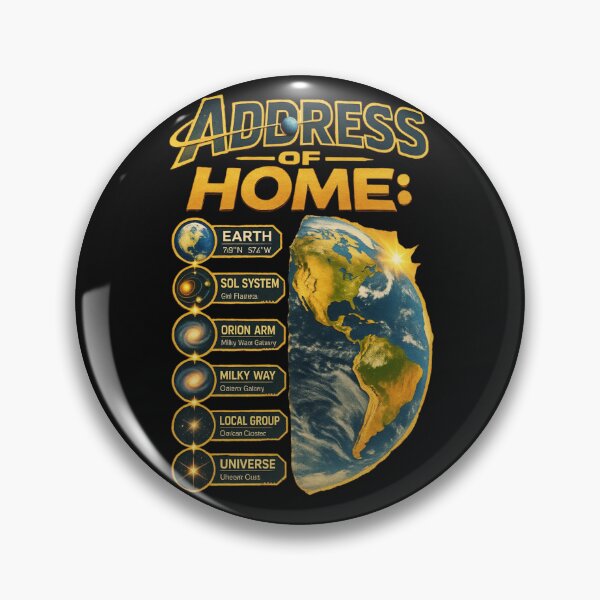 Item preview, Address of Home – Earth’s Cosmic Address Space Design designed and sold by Genius Geek.