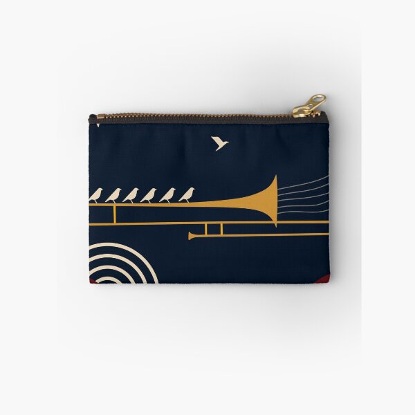 Item preview, Midnight Trombone | Modern Jazz Art | Navy Blue & Gold Music Print | Elegant Brass Instrument Print designed and sold by Studio pod Burom.
