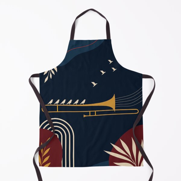 Item preview, Midnight Trombone | Modern Jazz Art | Navy Blue & Gold Music Print | Elegant Brass Instrument Print designed and sold by Studio pod Burom.