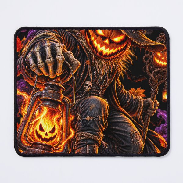 Item preview, Pumpkin Scarecrow Halloween Art – Flaming Jack O Lantern Gothic Horror Design designed and sold by Emoji Emblems.