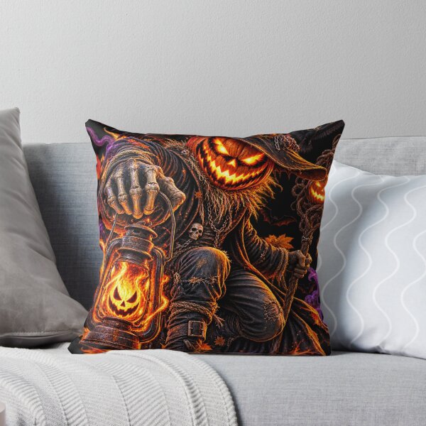 Item preview, Pumpkin Scarecrow Halloween Art – Flaming Jack O Lantern Gothic Horror Design designed and sold by Emoji Emblems.