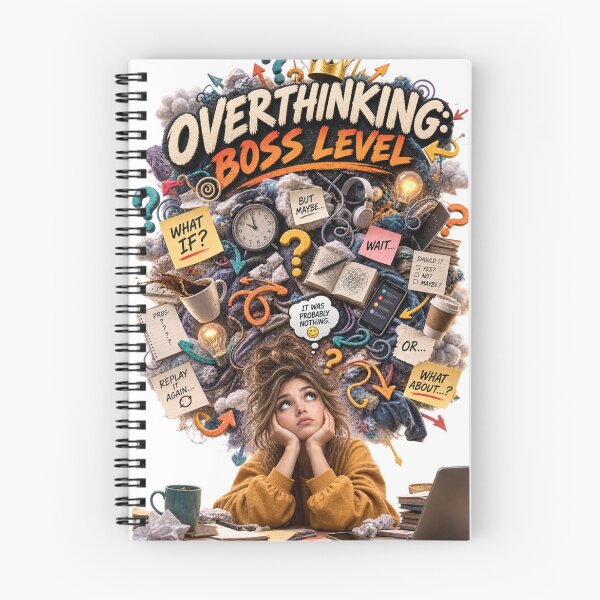 Item preview, Overthinking Boss Level – Funny Brain Chaos Comic designed and sold by Golden Era Studio.