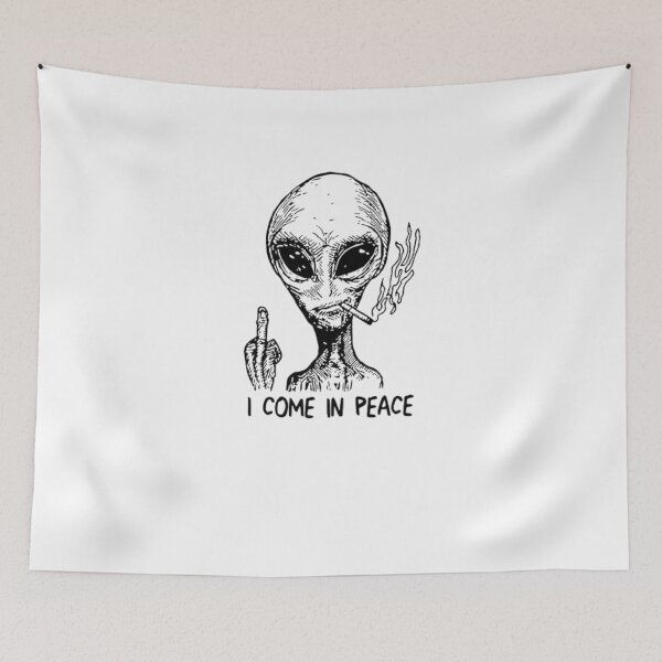 Item preview, I Come In Peace Alien Funny UFO Retro Space Weirdcore T-Shirt designed and sold by blawdi.