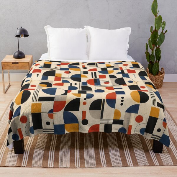 Item preview, Bauhaus Geometric Abstract Pattern Mid Century Modern designed and sold by QCena.