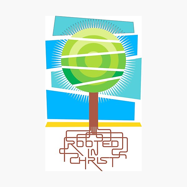 Item preview, Rooted in Christ - Design of a Tree with Roots that Spell Out the Bible Verse designed and sold by Vector-Artist.