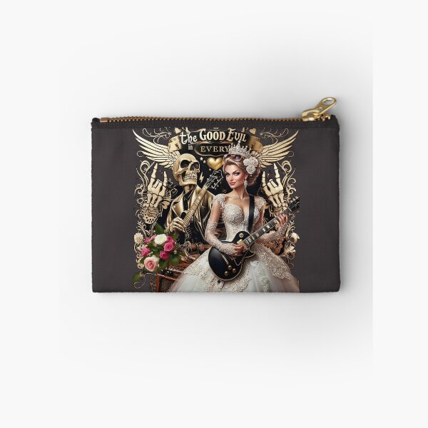 Item preview, Rocker Bride Skeleton Guitar Tattoo designed and sold by Voodoo Store Paranormal Collections.