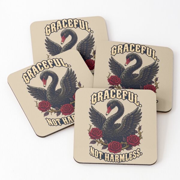 Item preview, Graceful, Not Harmless – Black Swan & Red Roses Gothic Design designed and sold by VioVibe.