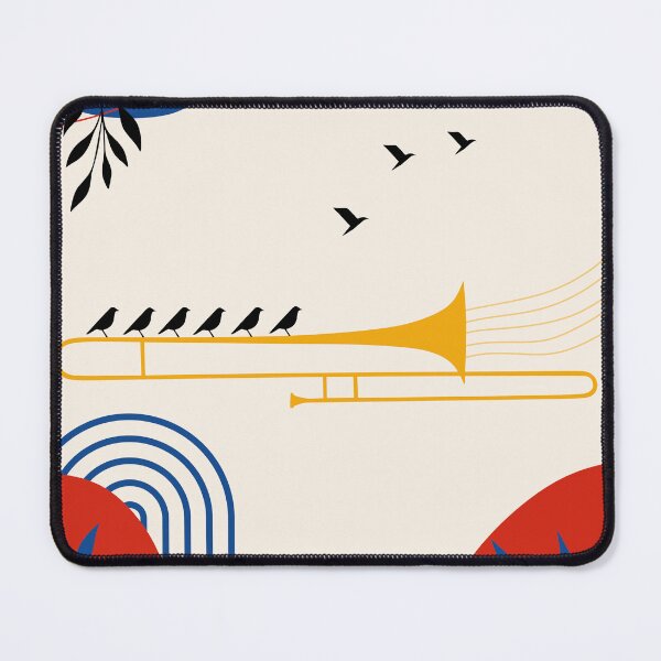 Item preview, Modern Trombone Art | Bauhaus Jazz Print | Colorful Brass Instrument Print | Mid Century Music Room Decor designed and sold by Studio pod Burom.