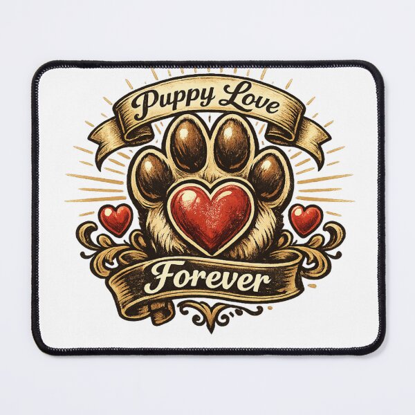 Item preview, Puppy Love Forever Vintage Paw Heart designed and sold by NorthPeak Studio.