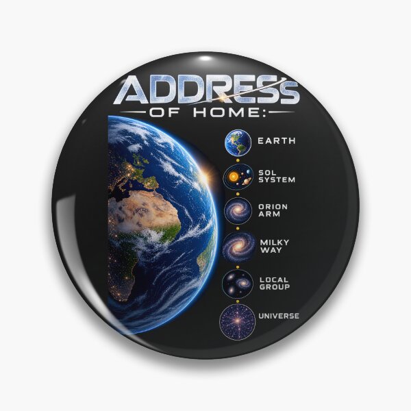 Item preview, Address of Home – Earth’s Cosmic Address Space Design designed and sold by Genius Geek.