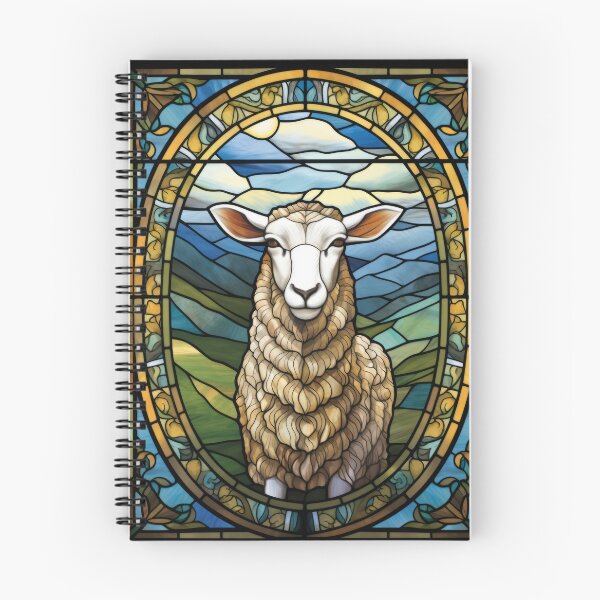 Item preview, Sheep Stained Glass Pastoral Farm Animal designed and sold by pinkal.