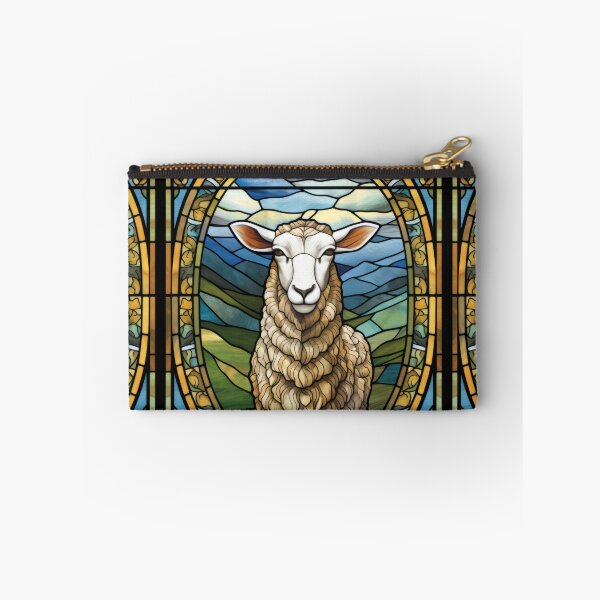Item preview, Sheep Stained Glass Pastoral Farm Animal designed and sold by pinkal.