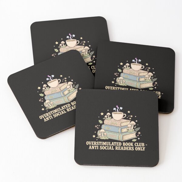 Item preview, Overstimulated Book Club - Anti Social Readers Only, Cottagecore Mushroom Books Coffee designed and sold by PrettyCrypt.