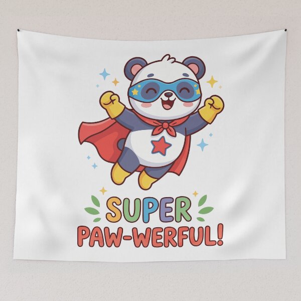 Item preview, Super Paw-Werful Panda Hero Cute Flying Superhero designed and sold by Amir Faysal.