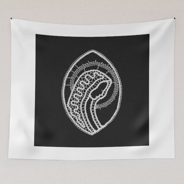 Item preview, Catholic Blessed Virgin Mary White Lace on Black Velvet designed and sold by homemadecreate.