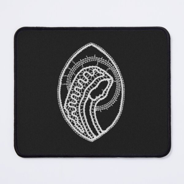 Item preview, Catholic Blessed Virgin Mary White Lace on Black Velvet designed and sold by homemadecreate.
