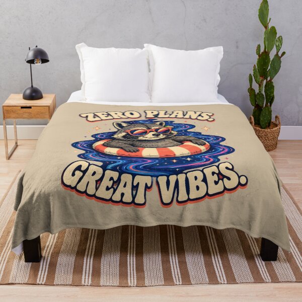 Item preview, Zero Plans, Great Vibes – Chill Raccoon Summer Design designed and sold by VioVibe.