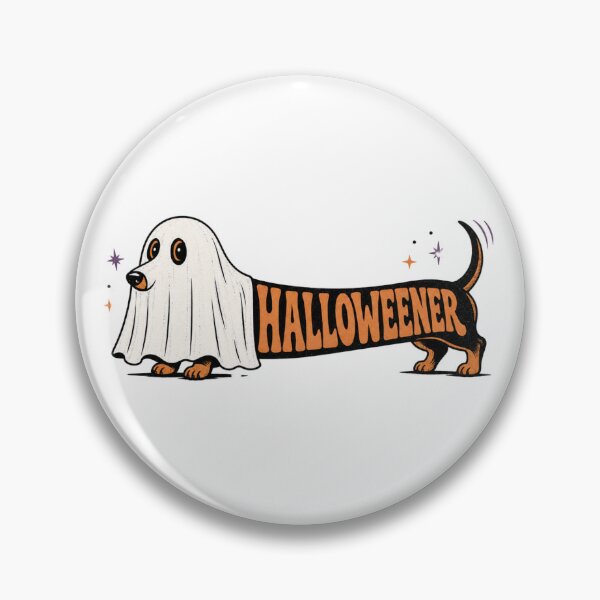 Item preview, Halloweener Cute Sausage Dog Ghost Halloween Retro designed and sold by BearLoveDesign.