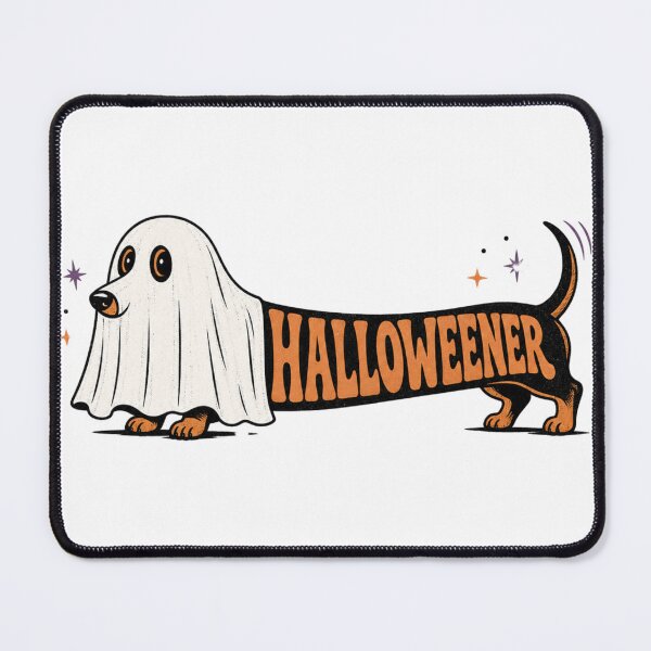 Item preview, Halloweener Cute Sausage Dog Ghost Halloween Retro designed and sold by BearLoveDesign.