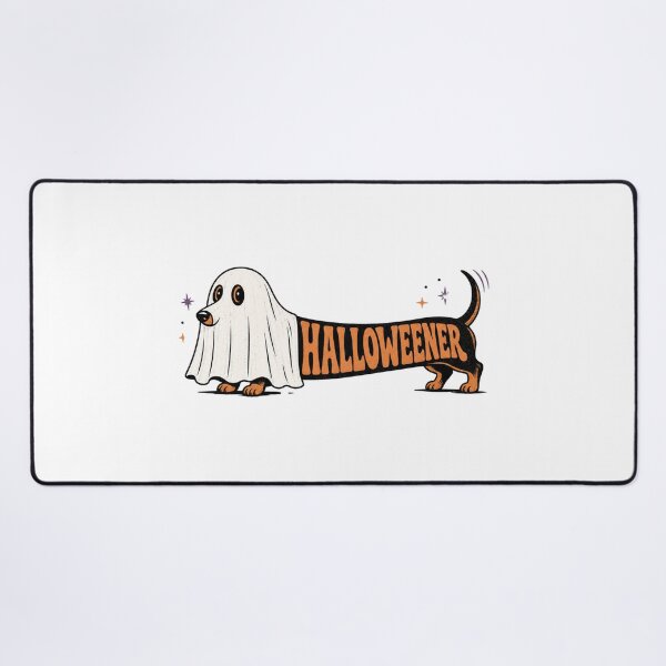 Item preview, Halloweener Cute Sausage Dog Ghost Halloween Retro designed and sold by BearLoveDesign.