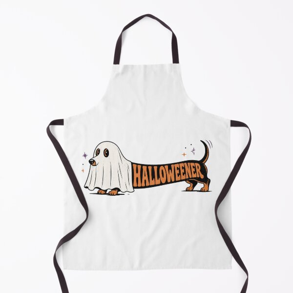 Item preview, Halloweener Cute Sausage Dog Ghost Halloween Retro designed and sold by BearLoveDesign.