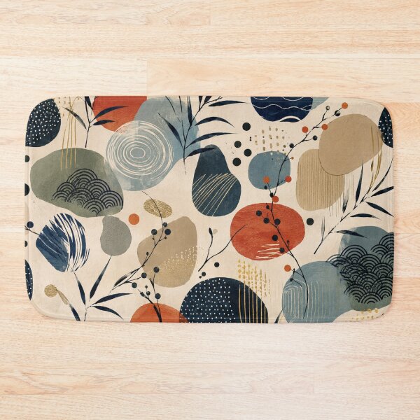 Item preview, Japandi Wabi Sabi Organic Abstract Botanical Pattern designed and sold by QCena.