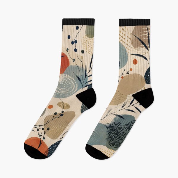 Item preview, Japandi Wabi Sabi Organic Abstract Botanical Pattern designed and sold by QCena.