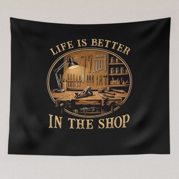 Item preview, Life Is Better In The Shop Vintage Woodworking designed and sold by Hedoraxe.