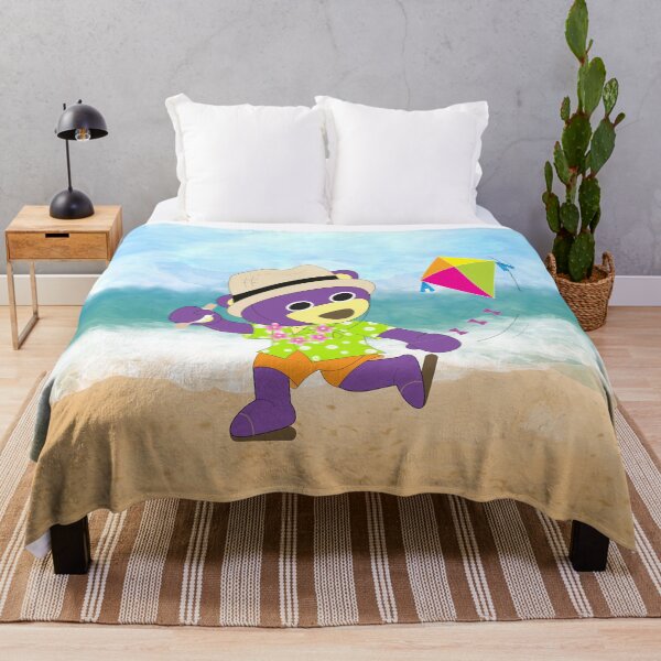 Item preview, Mr.Purple bear in Hawaii shirt play the kite. designed and sold by Figaro-17.
