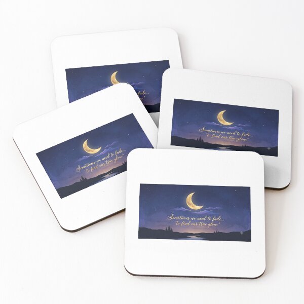 Item preview, Crescent Moon & Starry Sky - Inspiration Quote Art designed and sold by Ak-art-shop.