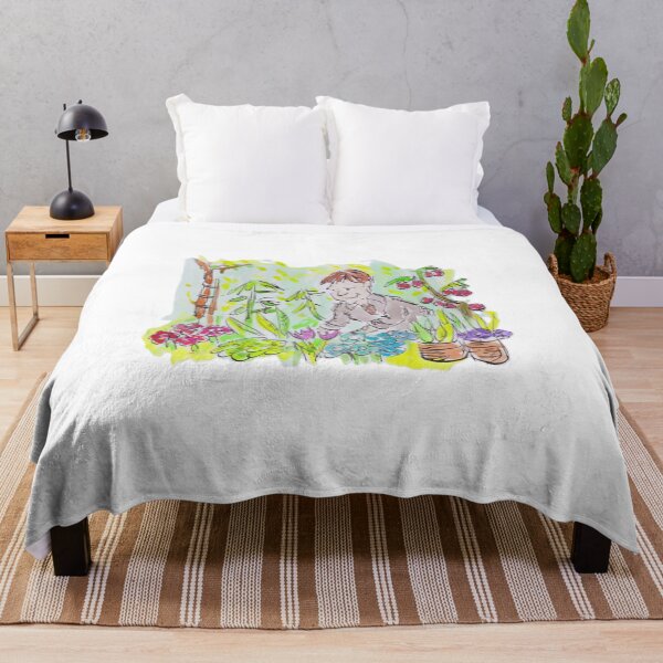 Item preview, Man in a colourful garden designed and sold by Inky Fingers Illustrations.