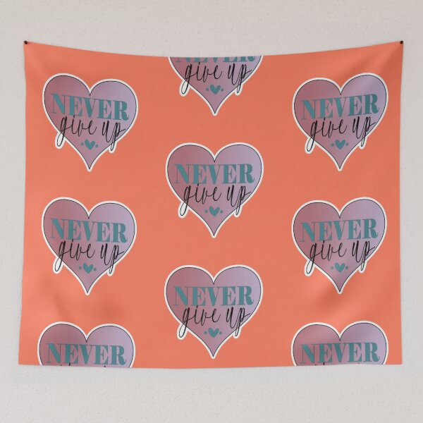 Item preview, Never Give Up Pastel Heart Aesthetic Quote Sticker designed and sold by Scro-Ciob-Shop.