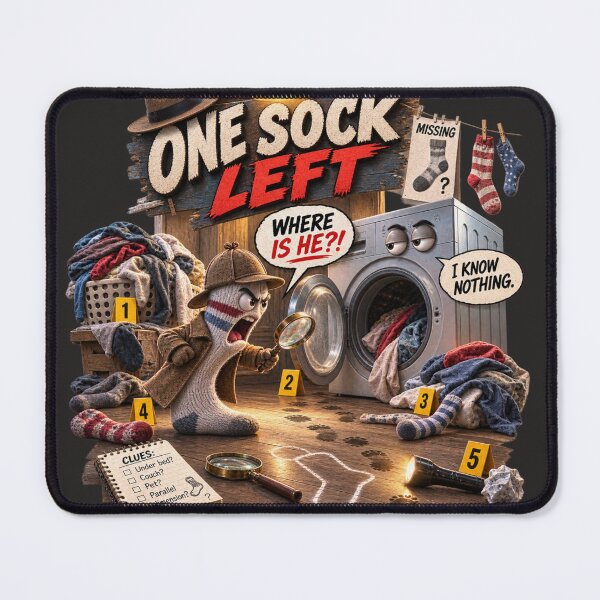 Item preview, One Sock Left – Another Case Goes Cold designed and sold by Golden Era Studio.