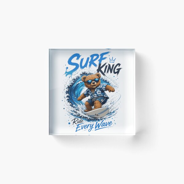 Item preview, Surf King Ride Bear Everywhere – Beach Surfing Lifestyle Design designed and sold by RajDeals.