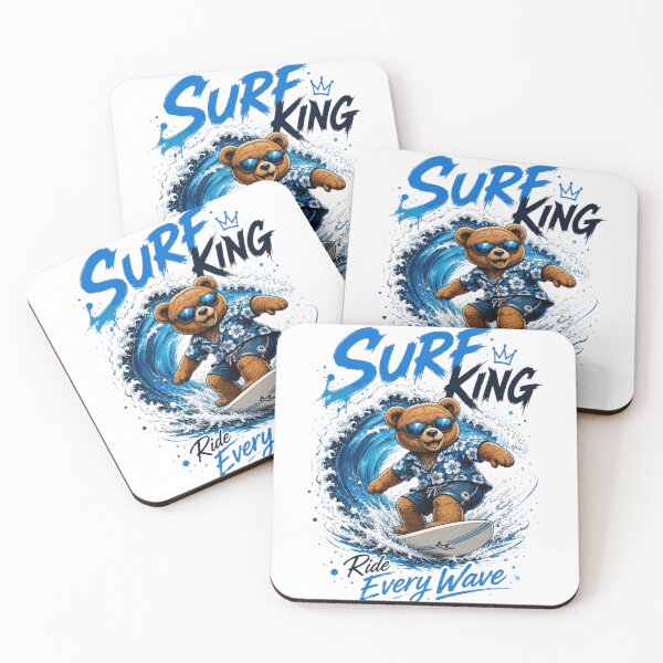 Item preview, Surf King Ride Bear Everywhere – Beach Surfing Lifestyle Design designed and sold by RajDeals.