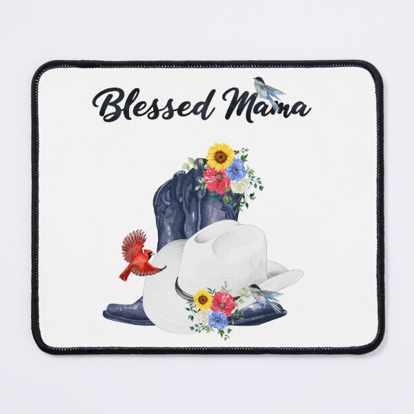 Item preview, Blessed Mama with Cowboy Boots/Hat, Wildflowers & Birds designed and sold by JeweledDesigns.