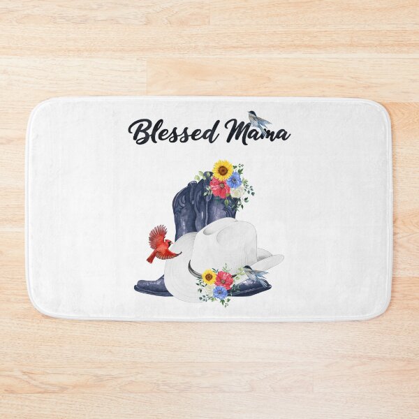 Item preview, Blessed Mama with Cowboy Boots/Hat, Wildflowers & Birds designed and sold by JeweledDesigns.