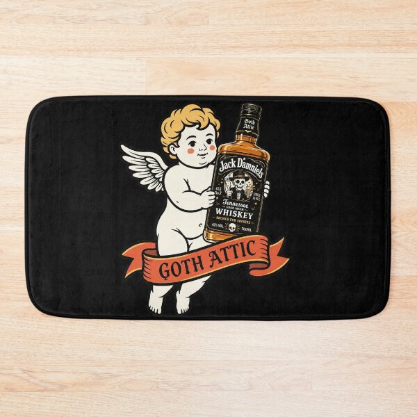 Item preview, Jack Damniels Gothic Cherub | Dark Whiskey Illustration | Goth Attic Vintage Art designed and sold by gothattic.