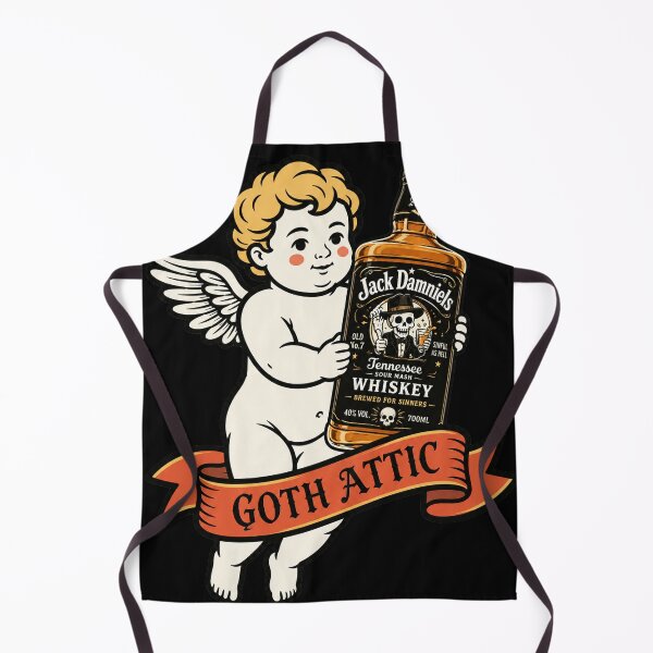Item preview, Jack Damniels Gothic Cherub | Dark Whiskey Illustration | Goth Attic Vintage Art designed and sold by gothattic.