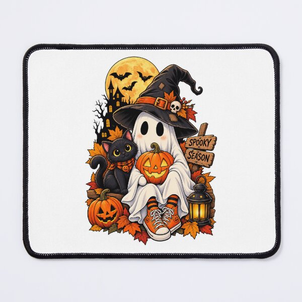 Item preview, Cute Ghost Black Cat Halloween Spooky Season designed and sold by afr-saad.