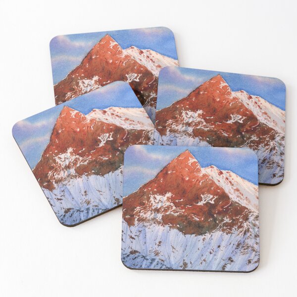 Item preview, Majestic Red Mountain Peak Sunset Glow Watercolor designed and sold by Por564.