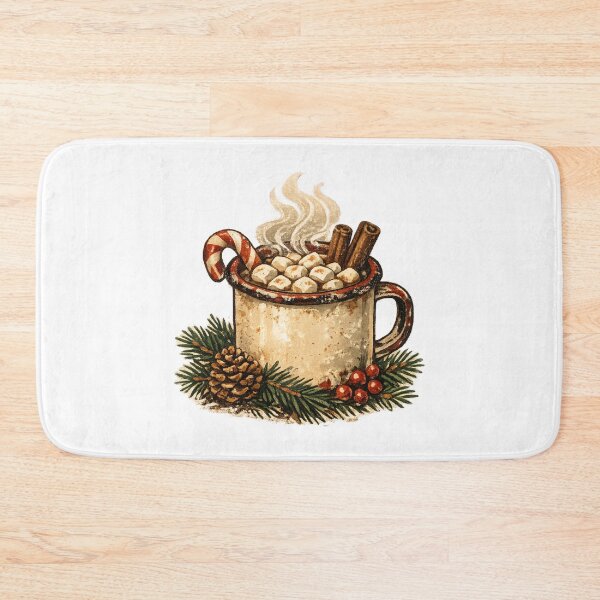 Item preview, Vintage Retro Winter Christmas Holiday Cottagecore Cozy Hot Cocoa Mug Gift  designed and sold by Artycom.