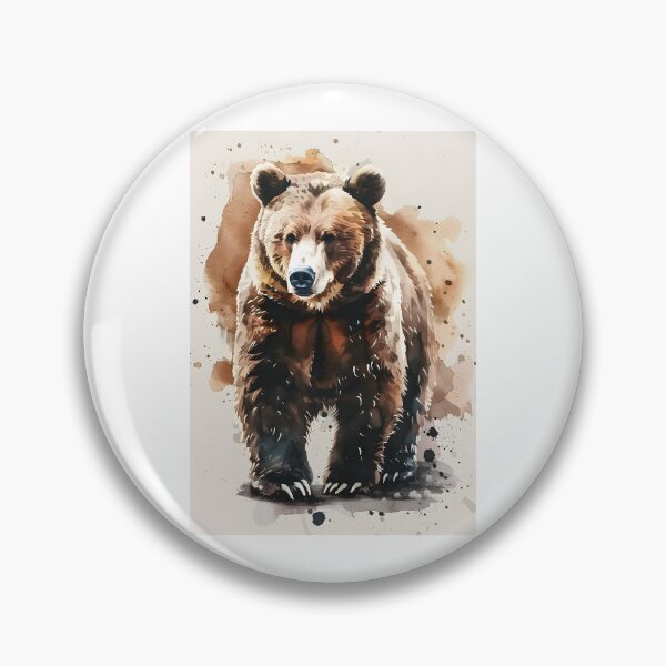 Item preview, Majestic Grizzly Bear Watercolor Portrait designed and sold by tamararasnowi.