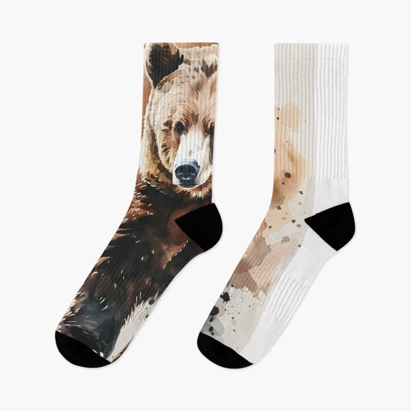 Item preview, Majestic Grizzly Bear Watercolor Portrait designed and sold by tamararasnowi.