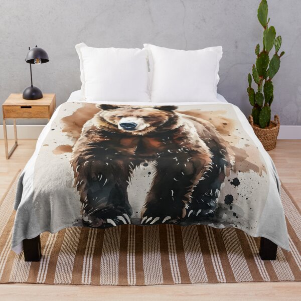 Item preview, Majestic Grizzly Bear Watercolor Portrait designed and sold by tamararasnowi.