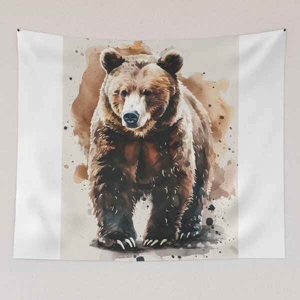 Item preview, Majestic Grizzly Bear Watercolor Portrait designed and sold by tamararasnowi.