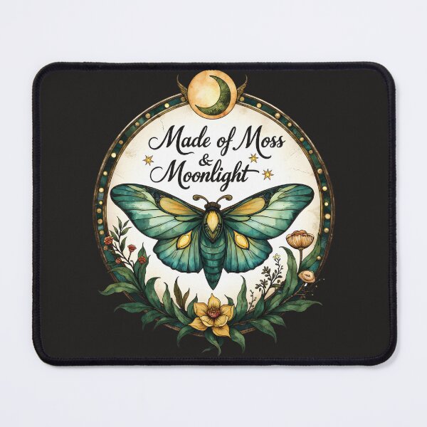 Item preview, Mystic Moth Made of Moss and Moonlight–Enchanted Nature Design designed and sold by Connys Colorful World.