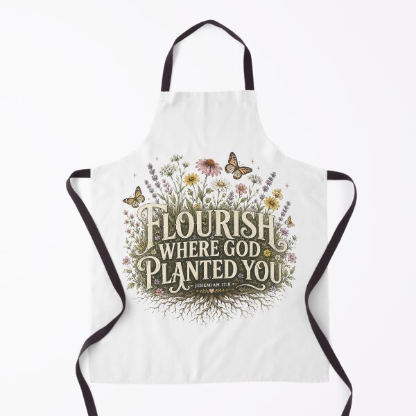 Item preview, Flourish Where God Planted You – Jeremiah 17:8 | Christian Floral Faith Design designed and sold by SoulThread Studio.