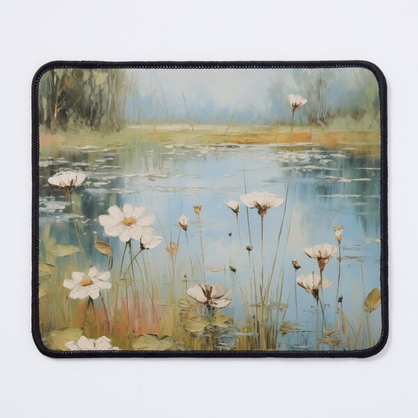 Item preview, Serene Water Lilies Pond Oil Painting designed and sold by tamararasnowi.